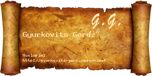 Gyurkovits Gerő névjegykártya
